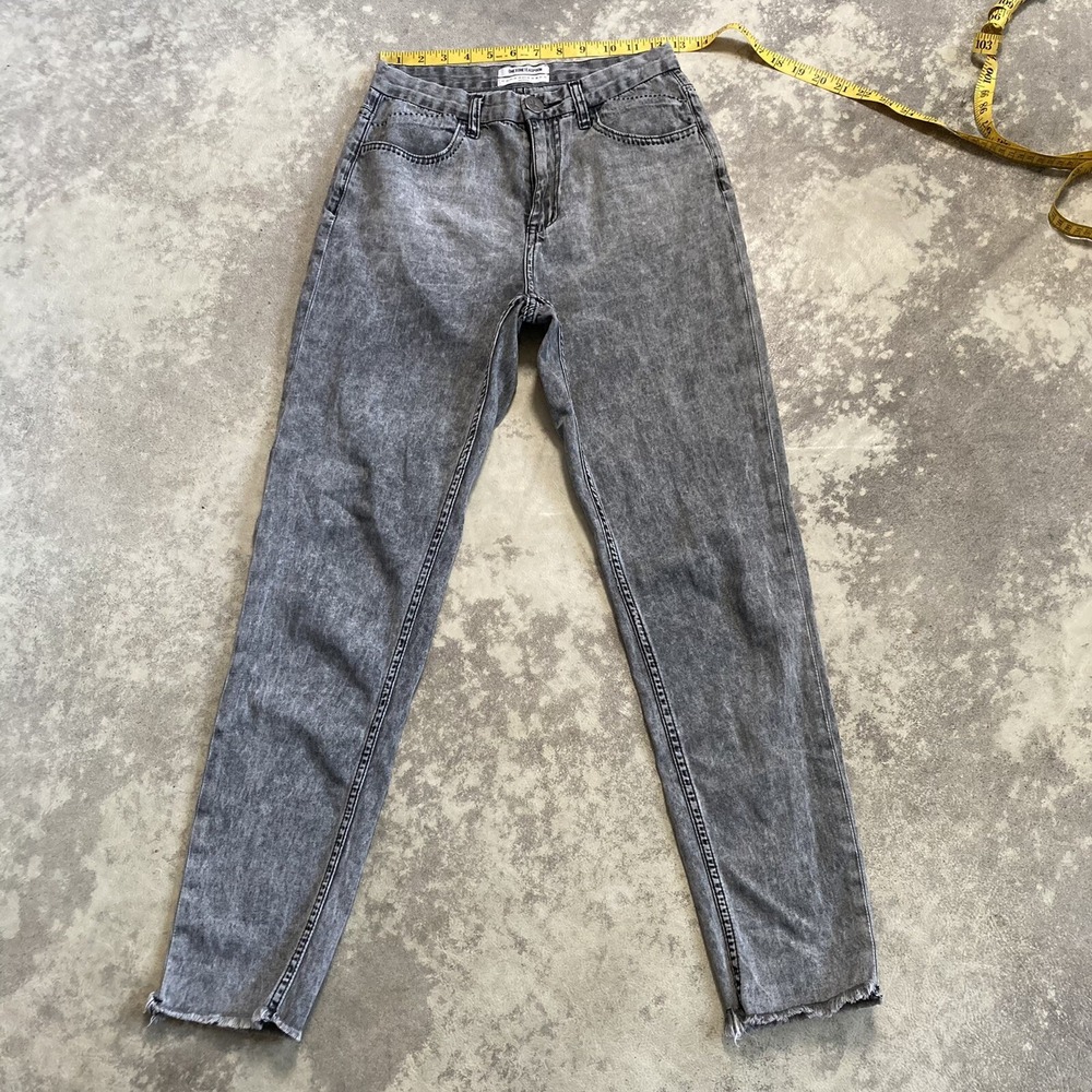 One Teaspoon Freebird II Womens Size 27 Gray Skinny Jeans Raw Split Hem